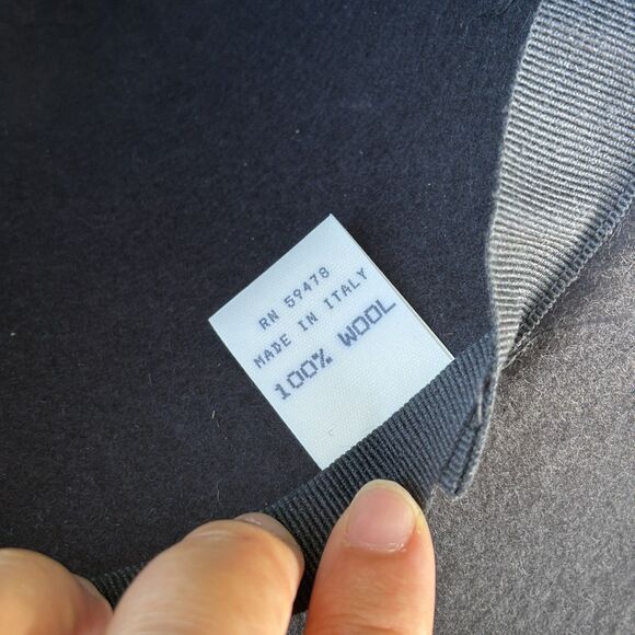 Made in Italy 100% Wool Felt Black Wide Brim Fedora Hat Classic - Picture 6 of 8